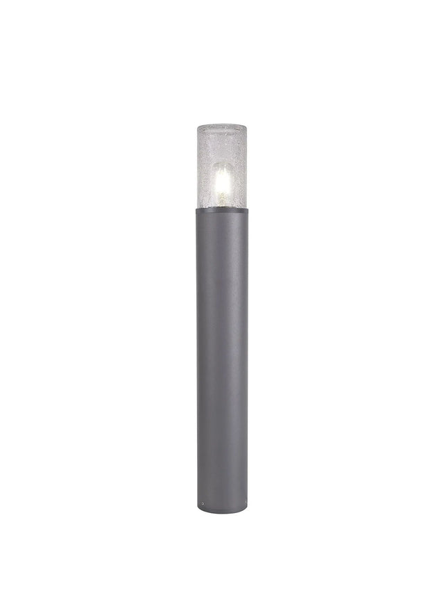 Pascoe 65cm Post Lamp 1 x E27, IP54, Anthracite/Crackled Clear