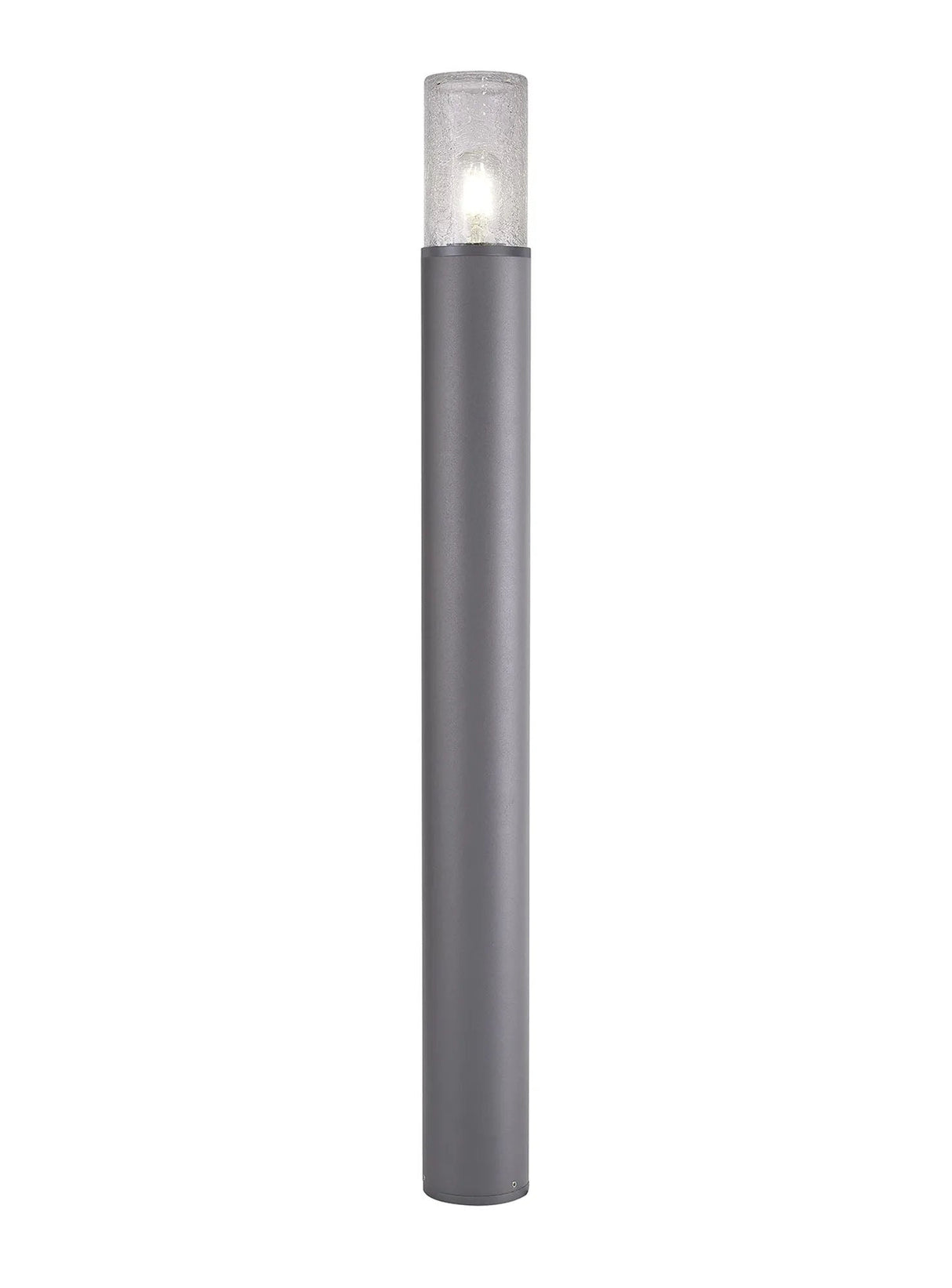 Pascoe 90cm Post Lamp 1 x E27, IP54, Anthracite/Crackled Clear
