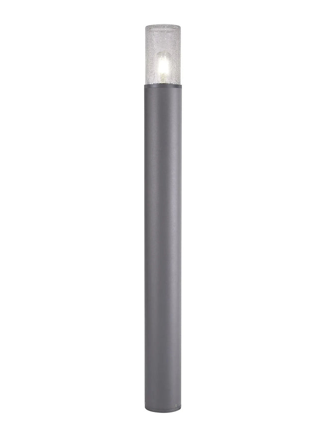 Pascoe 90cm Post Lamp 1 x E27, IP54, Anthracite/Crackled Clear