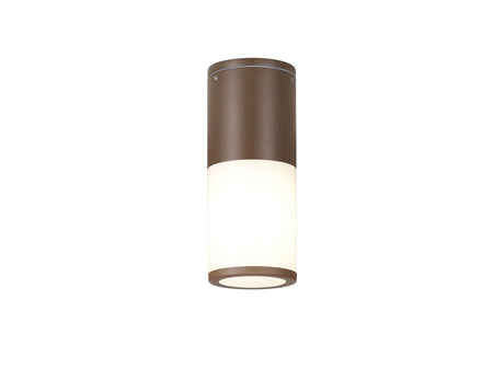 Pascoe 22cm Ceiling/Post Lamp 1 x E27, IP54, Matt Brown/Opal