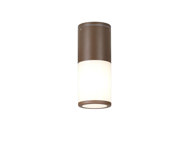 Pascoe 22cm Ceiling/Post Lamp 1 x E27, IP54, Matt Brown/Opal