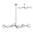 Peters Linear Fixed Pendant With Double Cut Glass, 8 x E14, Satin Nickel/Blue