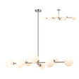Peters Linear Fixed Pendant With Double Cut Glass, 8 x E14, Satin Nickel/Opal