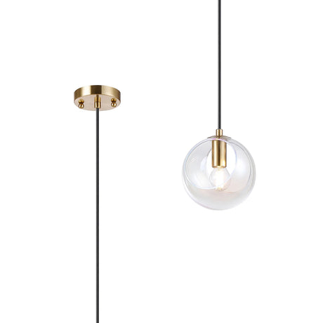 Peters 15cm Single Pendant With Double Cut Glass, 1 x E14, Antique Gold/Iridescent