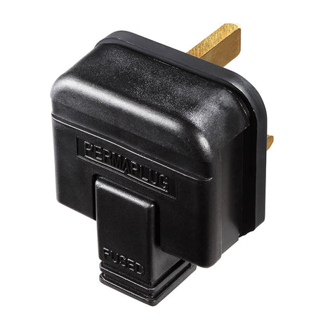 Heavy Duty Plug with 13A Fuse - Black