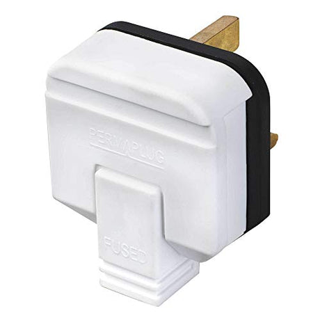 Heavy Duty Plug with 13A Fuse - White