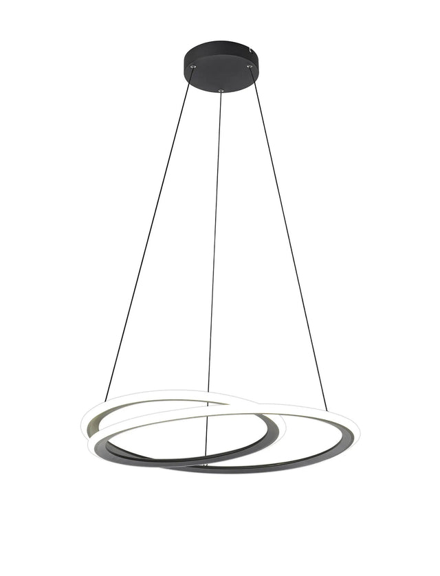 Porterfield Pendant, 40W LED, 4000K, 3 Step Dimming, Sand Black