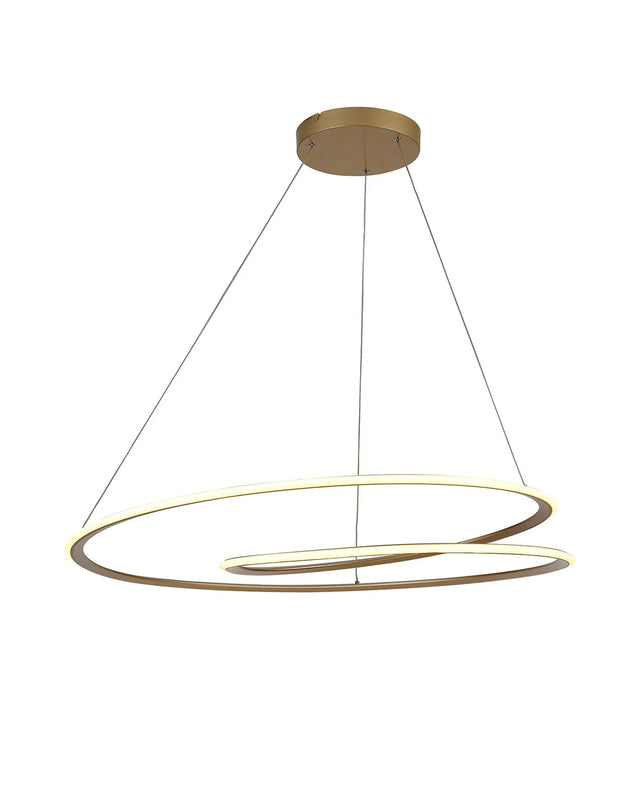 Porterfield Pendant, 60W LED, 2700-6000K, Tuneable Remote Control, Sand Gold
