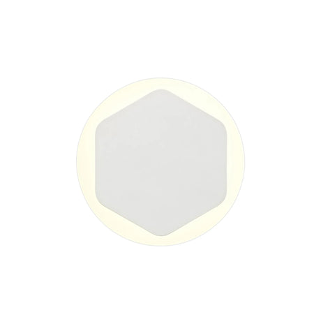 Proctor Magnetic Base Wall Lamp, 12W LED 3000K 15/19cm Vertical Hexagonal Centre, Sand White/Round Acrylic Frosted Diffuser