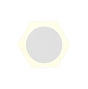 Proctor Magnetic Base Wall Lamp, 12W LED 3000K 15cm Round 19cm Horizontal Hexagonal Centre, Sand White/Acrylic Frosted Diffuser