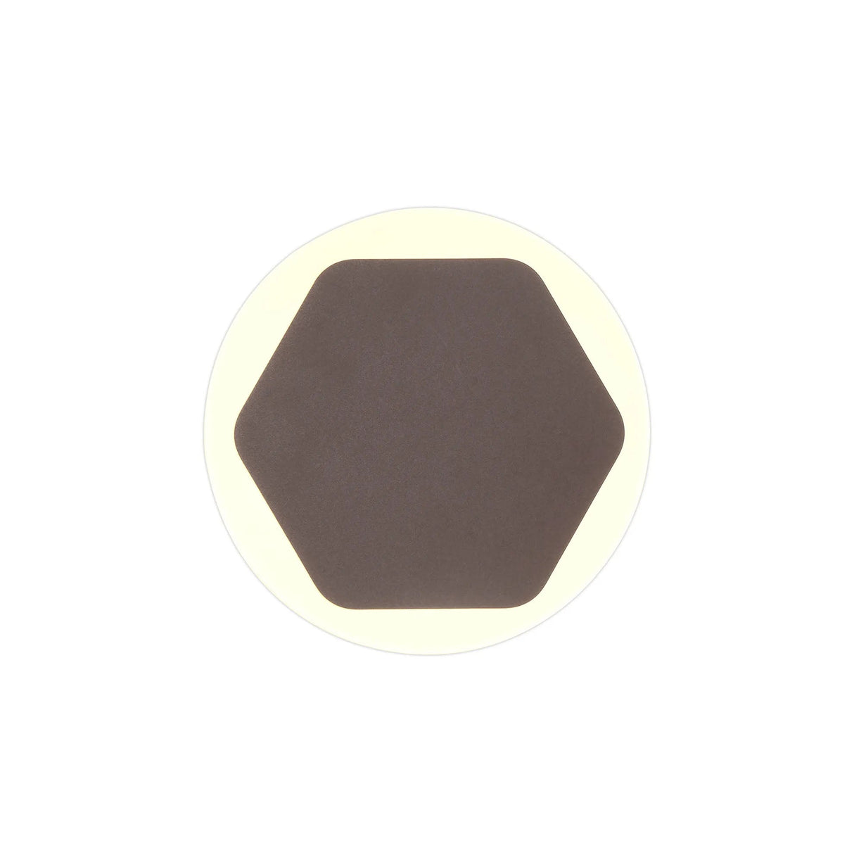Proctor Magnetic Base Wall Lamp, 12W LED 3000K 15cm Horizontal Hexagonal 19cm Round Centre, Coffee/Acrylic Frosted Diffuser