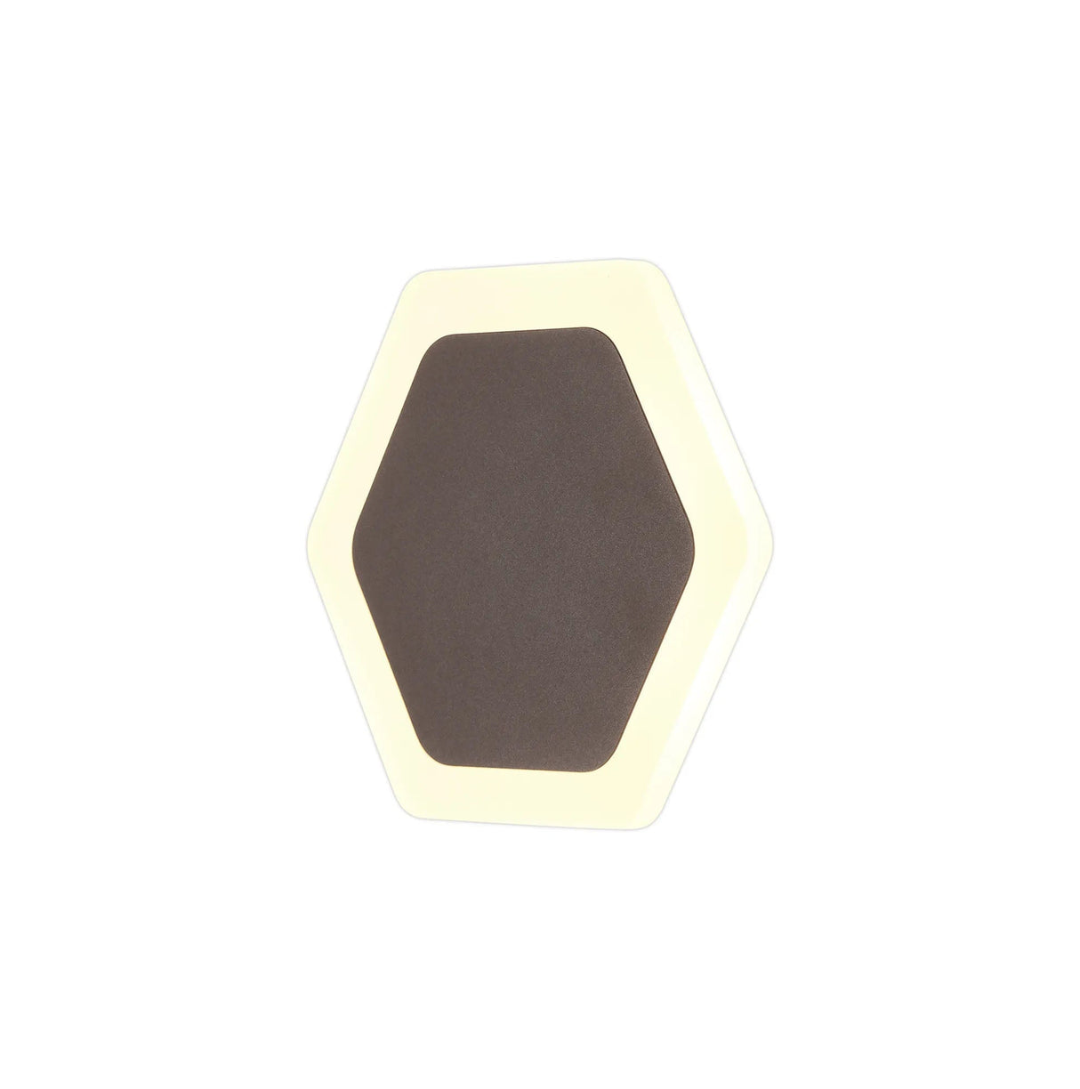 Proctor Magnetic Base Wall Lamp, 12W LED 3000K 15/19cm Horizontal Hexagonal Centre, Coffee/Acrylic Frosted Diffuser