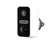 Pyronix BatteryCam2 wireless battery CCTV camera in white, showing black front panel with lens, LED illuminator strip, and PIR sensor
