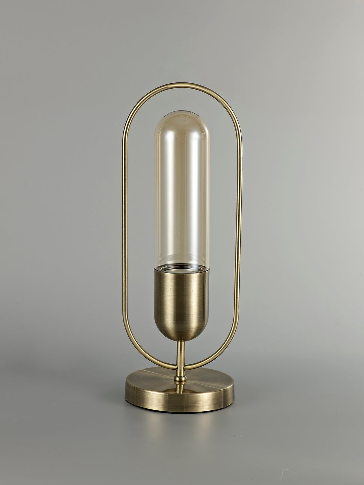 Rae Table Lamp, 1 x 7W LED, 4000K, 790lm, Antique Brass/Amber, 3yrs Warranty