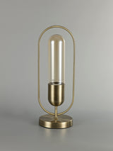 Rae Table Lamp, 1 x 7W LED, 4000K, 790lm, Antique Brass/Amber, 3yrs Warranty