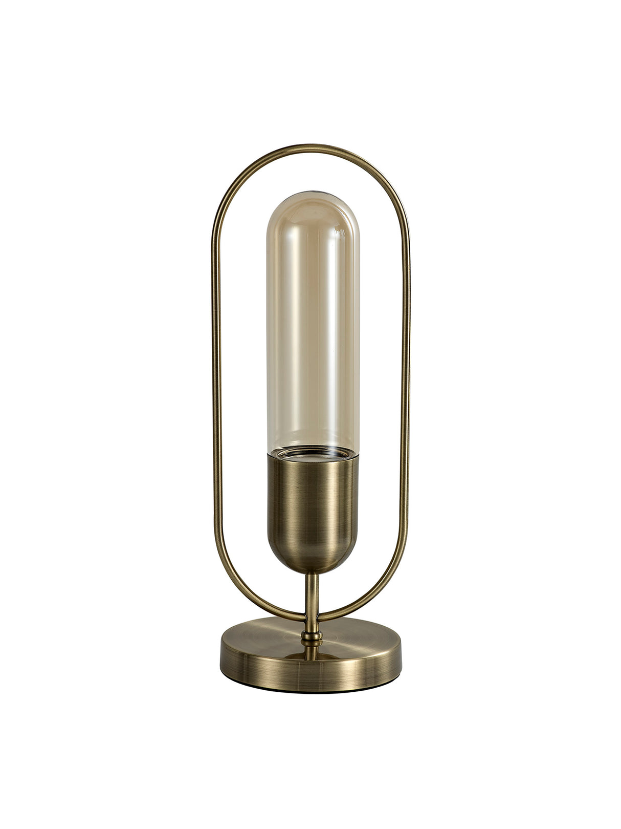 Rae Table Lamp, 1 x 7W LED, 4000K, 790lm, Antique Brass/Amber, 3yrs Warranty