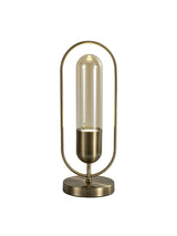 Rae Table Lamp, 1 x 7W LED, 4000K, 790lm, Antique Brass/Amber, 3yrs Warranty