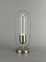 Rae Table Lamp, 1 x 7W LED, 4000K, 790lm, Satin Nickel/Clear, 3yrs Warranty