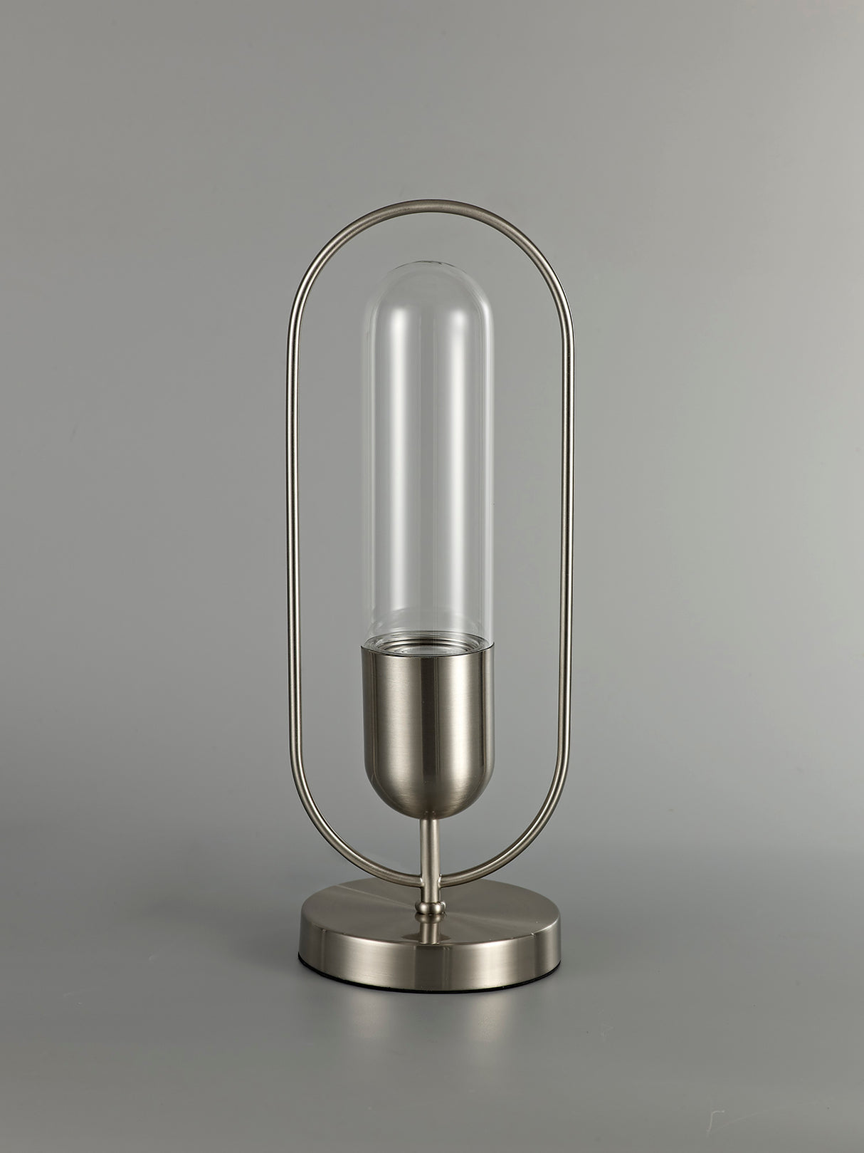 Rae Table Lamp, 1 x 7W LED, 4000K, 790lm, Satin Nickel/Clear, 3yrs Warranty