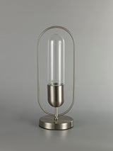 Rae Table Lamp, 1 x 7W LED, 4000K, 790lm, Satin Nickel/Clear, 3yrs Warranty