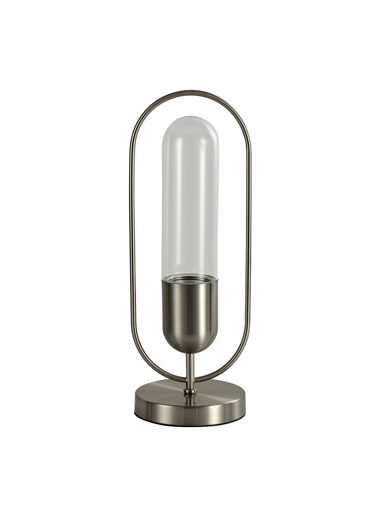 Rae Table Lamp, 1 x 7W LED, 4000K, 790lm, Satin Nickel/Clear, 3yrs Warranty