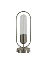 Rae Table Lamp, 1 x 7W LED, 4000K, 790lm, Satin Nickel/Clear, 3yrs Warranty