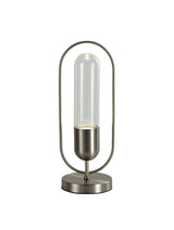 Rae Table Lamp, 1 x 7W LED, 4000K, 790lm, Satin Nickel/Clear, 3yrs Warranty