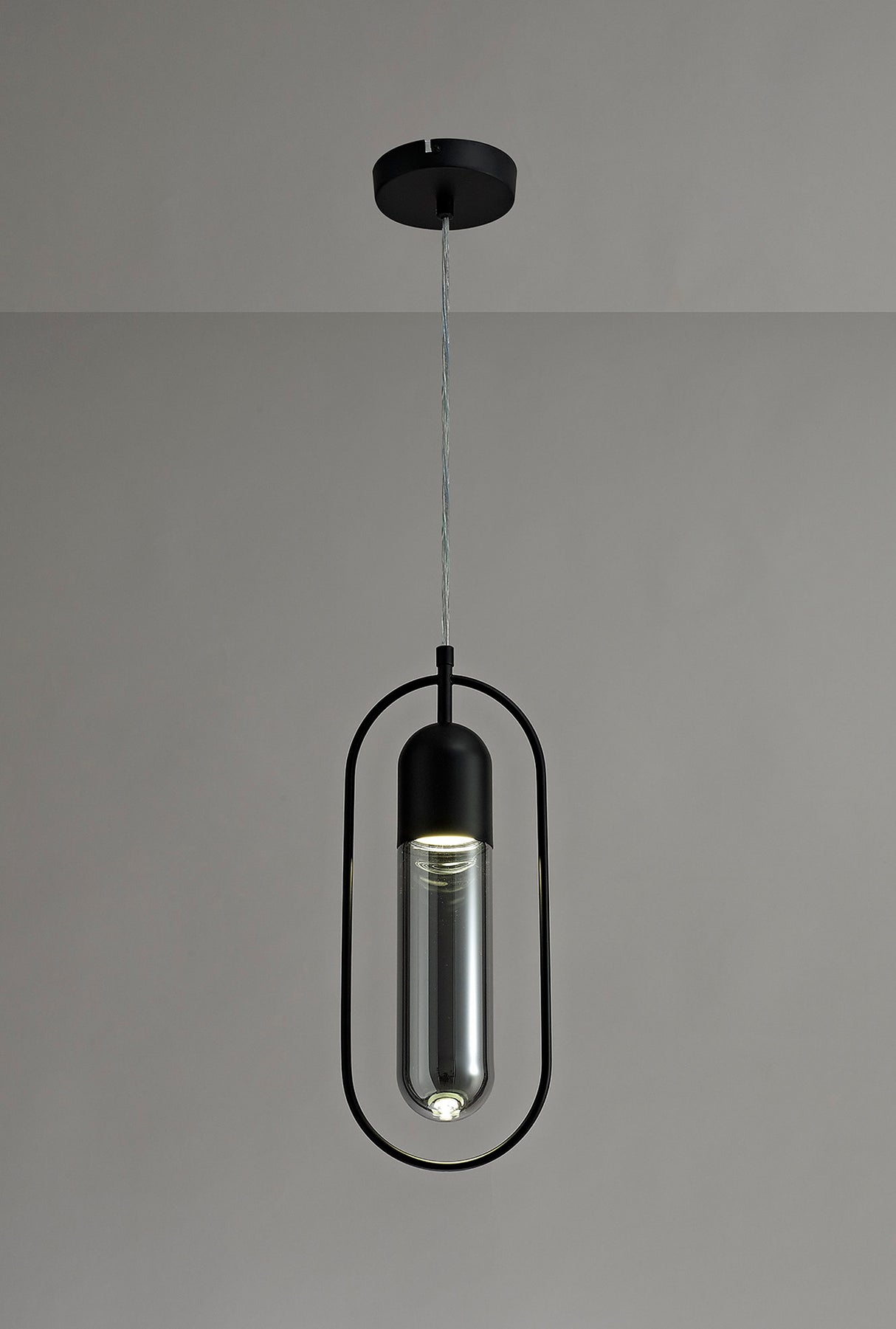 Rae Pendant, 1 x 7W LED, 4000K, 790lm, Black/Smoked, 3yrs Warranty