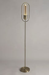 Rae Floor Lamp, 1 x 7W LED, 4000K, 790lm, Antique Brass/Amber, 3yrs Warranty