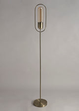 Rae Floor Lamp, 1 x 7W LED, 4000K, 790lm, Antique Brass/Amber, 3yrs Warranty