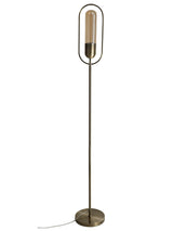 Rae Floor Lamp, 1 x 7W LED, 4000K, 790lm, Antique Brass/Amber, 3yrs Warranty