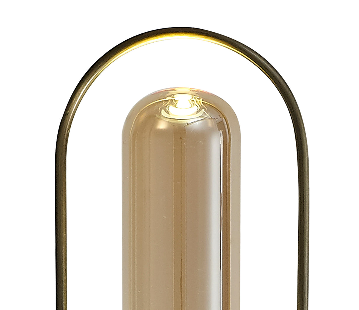 Rae Floor Lamp, 1 x 7W LED, 4000K, 790lm, Antique Brass/Amber, 3yrs Warranty