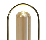 Rae Floor Lamp, 1 x 7W LED, 4000K, 790lm, Antique Brass/Amber, 3yrs Warranty