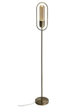 Rae Floor Lamp, 1 x 7W LED, 4000K, 790lm, Antique Brass/Amber, 3yrs Warranty