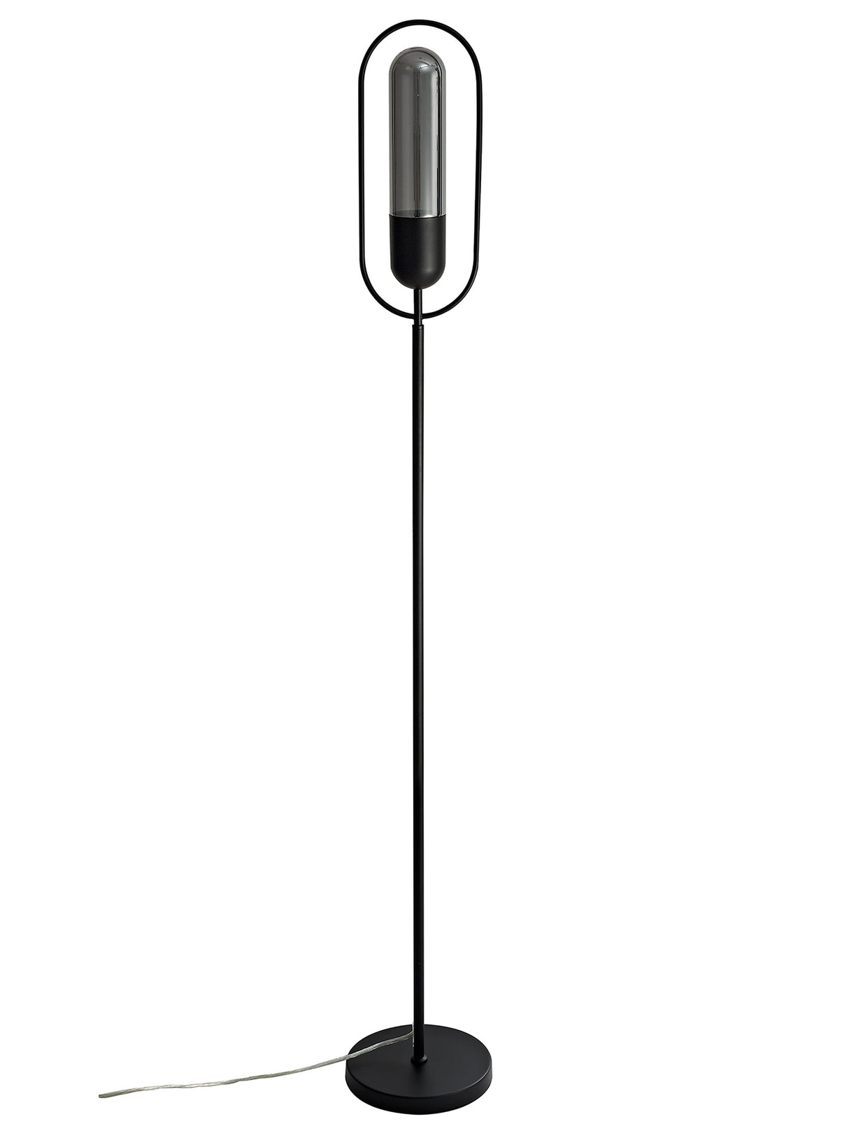 Rae Floor Lamp, 1 x 7W LED, 4000K, 790lm, Black/Smoked, 3yrs Warranty