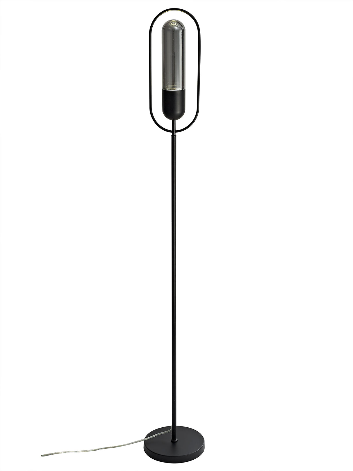 Rae Floor Lamp, 1 x 7W LED, 4000K, 790lm, Black/Smoked, 3yrs Warranty