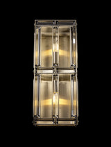 Ellison Rectangular Wall Light, 2 x E14, Antique Brass