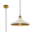 Roberge 35cm 1 Light Knurled Pendant, Round Tiered Metal Shade, Gilt Bronze/Black/Beige/Gold