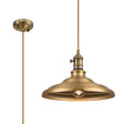 Roberge 35cm 1 Light Braided Pendant, Round Tiered Metal Shade, Antique Brass/Golden Brown/Brass/Gold