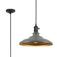 Roberge 35cm 1 Light Braided Pendant, Round Tiered Metal Shade, Satin Black/Black/Polished Grey/Gold