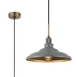 Roberge 35cm Knurled Single Pendant With Two-Tone Shade, 1 x E27, Antique Brass/Polished Grey/Gold
