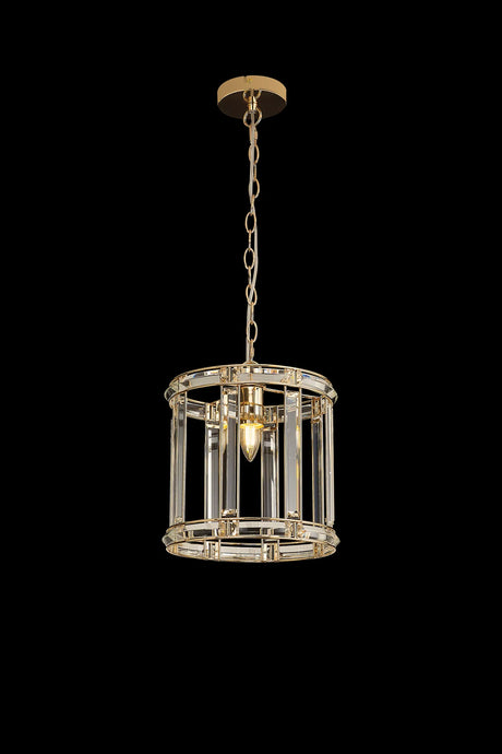 Ellison Round Drum Pendant/Semi Ceiling, 1 x E27, French Gold
