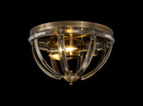 Ellison Round Flush, 3 x E27, Antique Brass