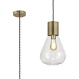 Rowell Narrow Pendant, 1 x E27, Antique Brass/Clear Glass
