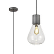 Rowell Narrow Pendant, 1 x E27, Pewter/Clear Glass