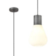 Rowell Narrow Pendant, 1 x E27, Pewter/Opal Glass