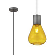 Rowell Narrow Pendant, 1 x E27, Pewter/Yellow Glass