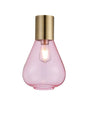 Rowell Ceiling Light With Narrow Glass, 1 x E27, Antique Brass/Pink