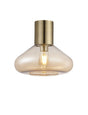 Rowell Ceiling Light With Wide Glass, 1 x E27, Antique Brass/Amber
