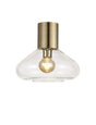Rowell Ceiling Light With Wide Glass, 1 x E27, Antique Brass/Clear